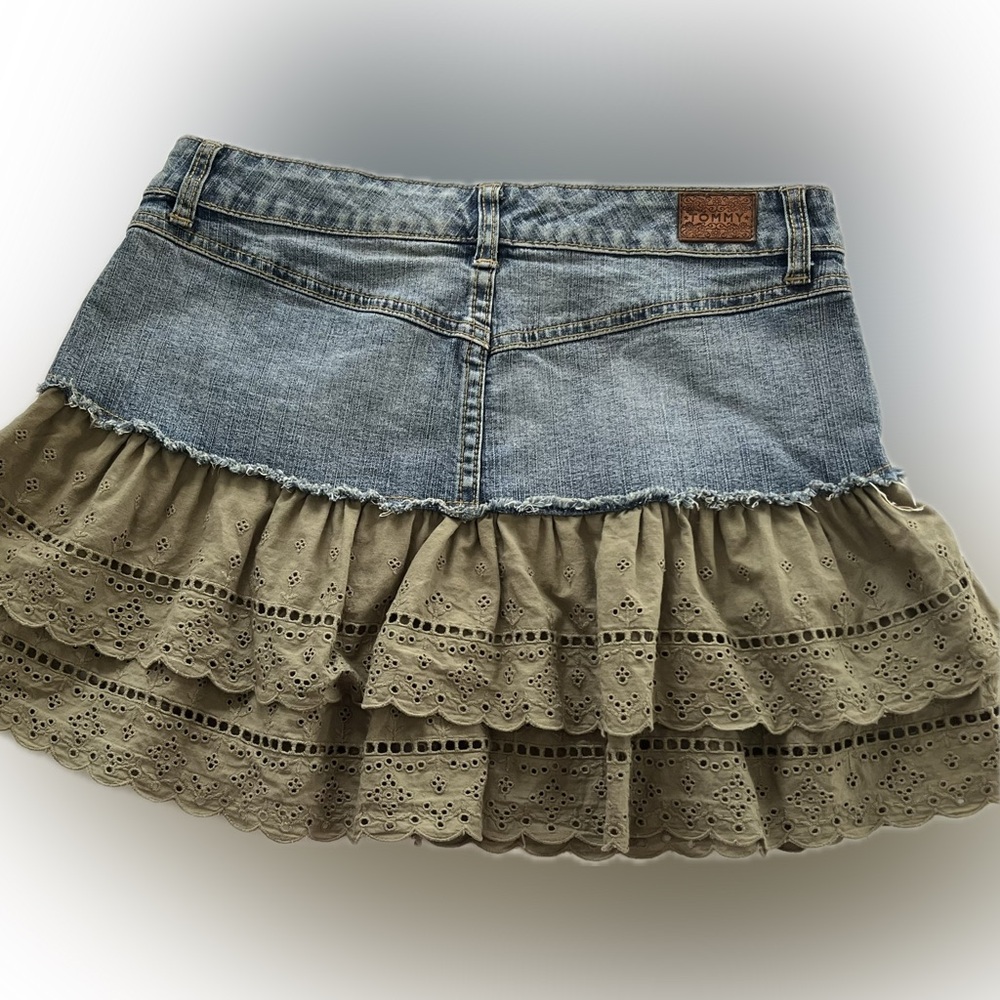 Denim Ruffle/Layered Mini Skirt - Picture 7 of 7